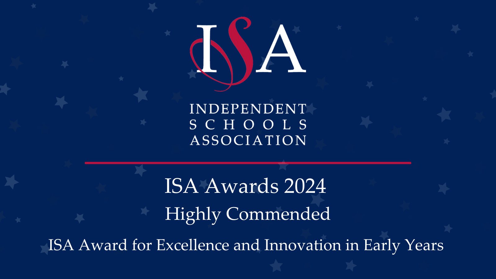 ISA Award for Excellence and Innovation in Early Years 2024